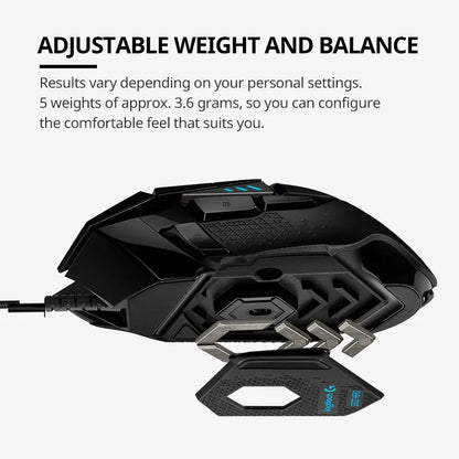 Logitech G502 HERO Master Wired Gaming Mouse - Esports Machinery with Customizable Macros for FPS and MOBA Games