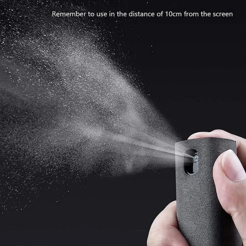 2-in-1 Microfiber Screen Cleaner Spray Bottle - for Mobile Phones, iPads, Computers - Includes Microfiber Cloth