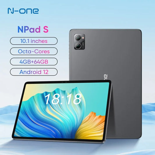 N-ONE NPad S 2023 10.1-inch Tablet - 1280x800 HD, 4GB RAM, 64GB Storage, Android 12, MTK8183 8-Core CPU, 6600mAh Battery, Dual WiFi, BT5.0