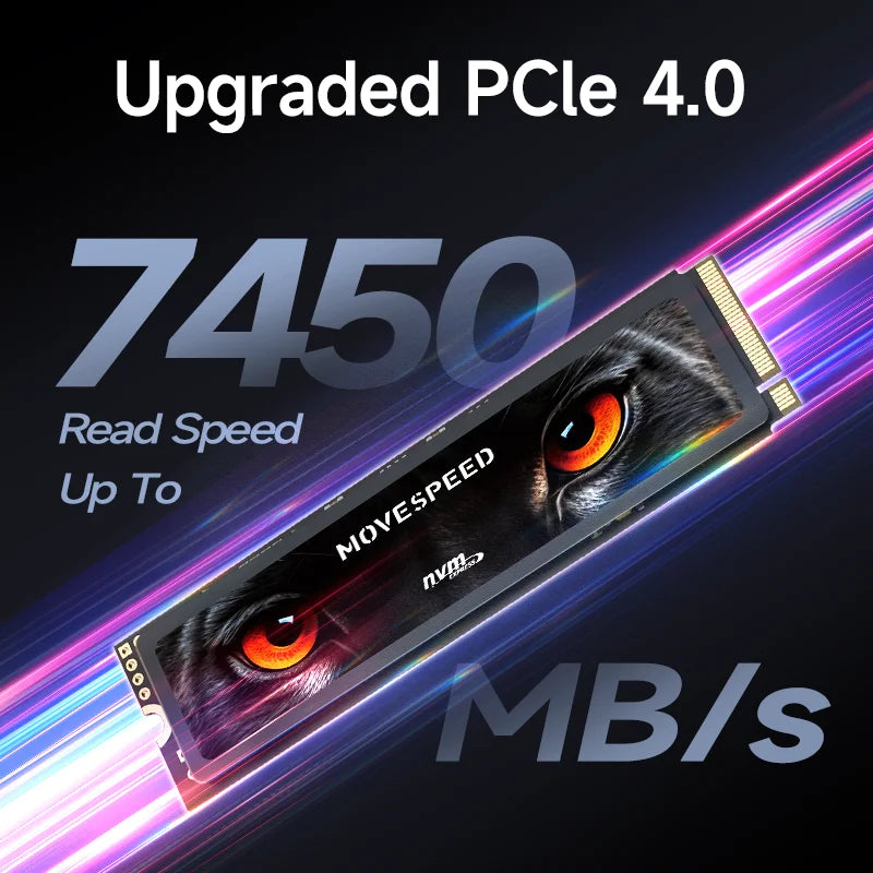 MOVESPEED NVMe M.2 SSD - PCIe 4.0x4 2280, 1TB/2TB/4TB Internal Solid State Drive for PS5, Laptop, PC